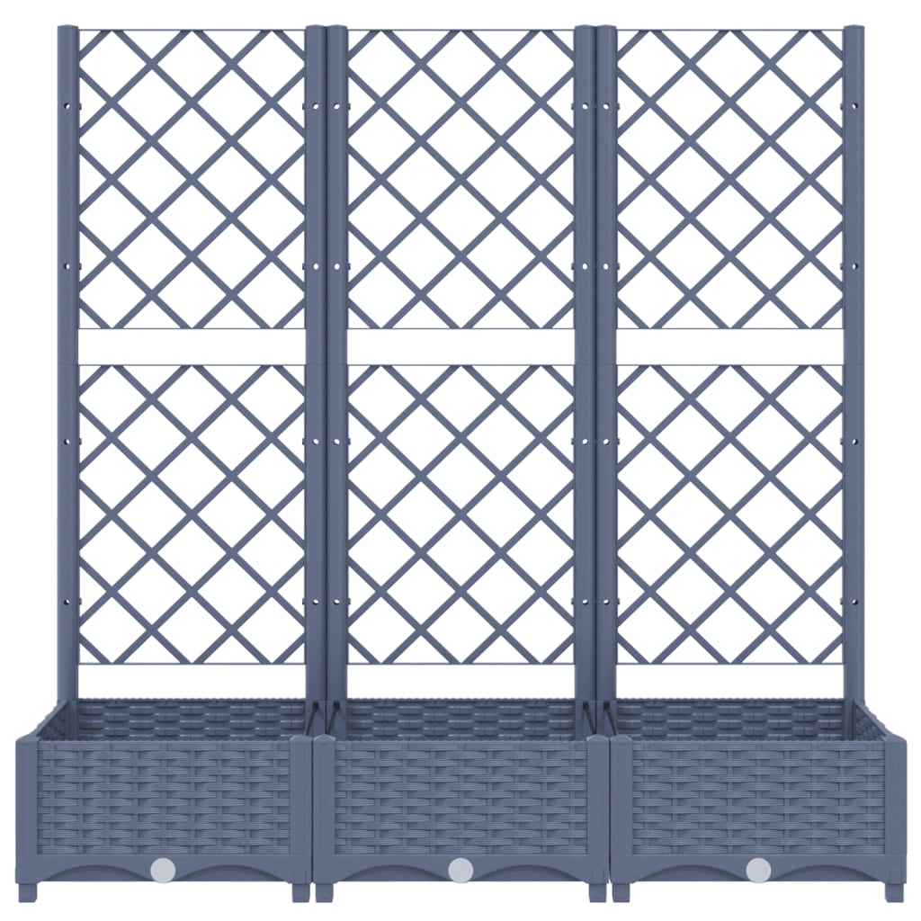 Garden Planter with Trellis Dark Gray 47.2"x15.7"x47.8" PP