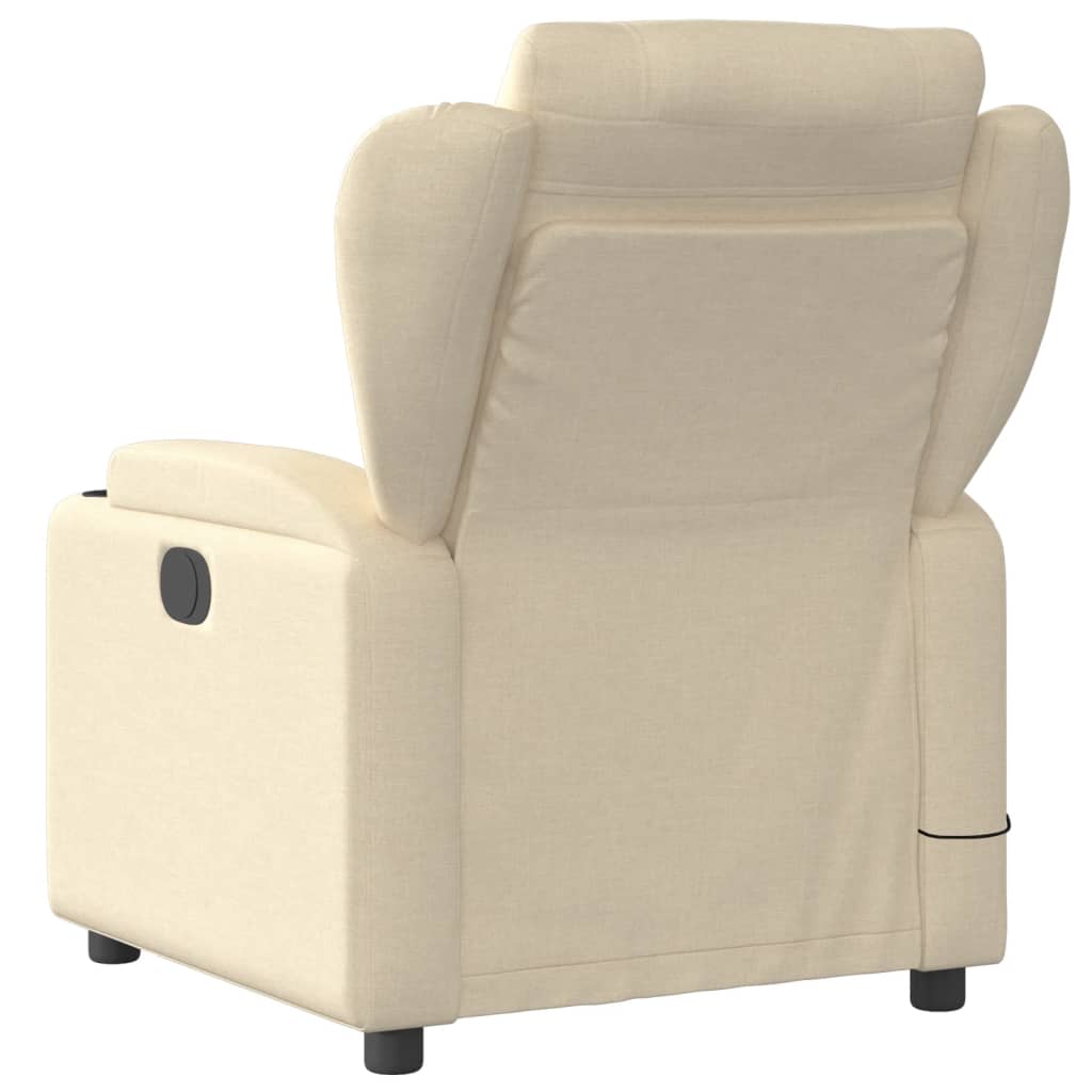 Massage Recliner Chair Cream Fabric