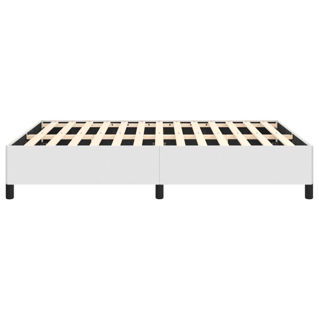 Bed Frame without Mattress White 53.9"x74.8" Full Faux Leather