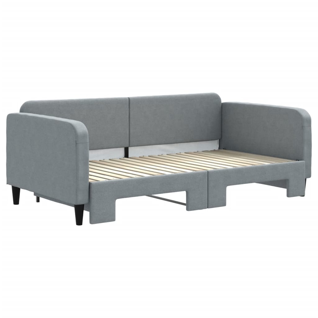 Daybed with Trundle without Mattress Light Gray 39.4"x74.8"