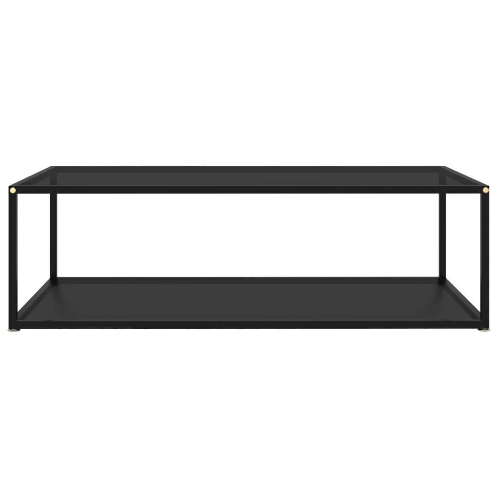 Coffee Table Black 47.2"x23.6"x13.8" Tempered Glass