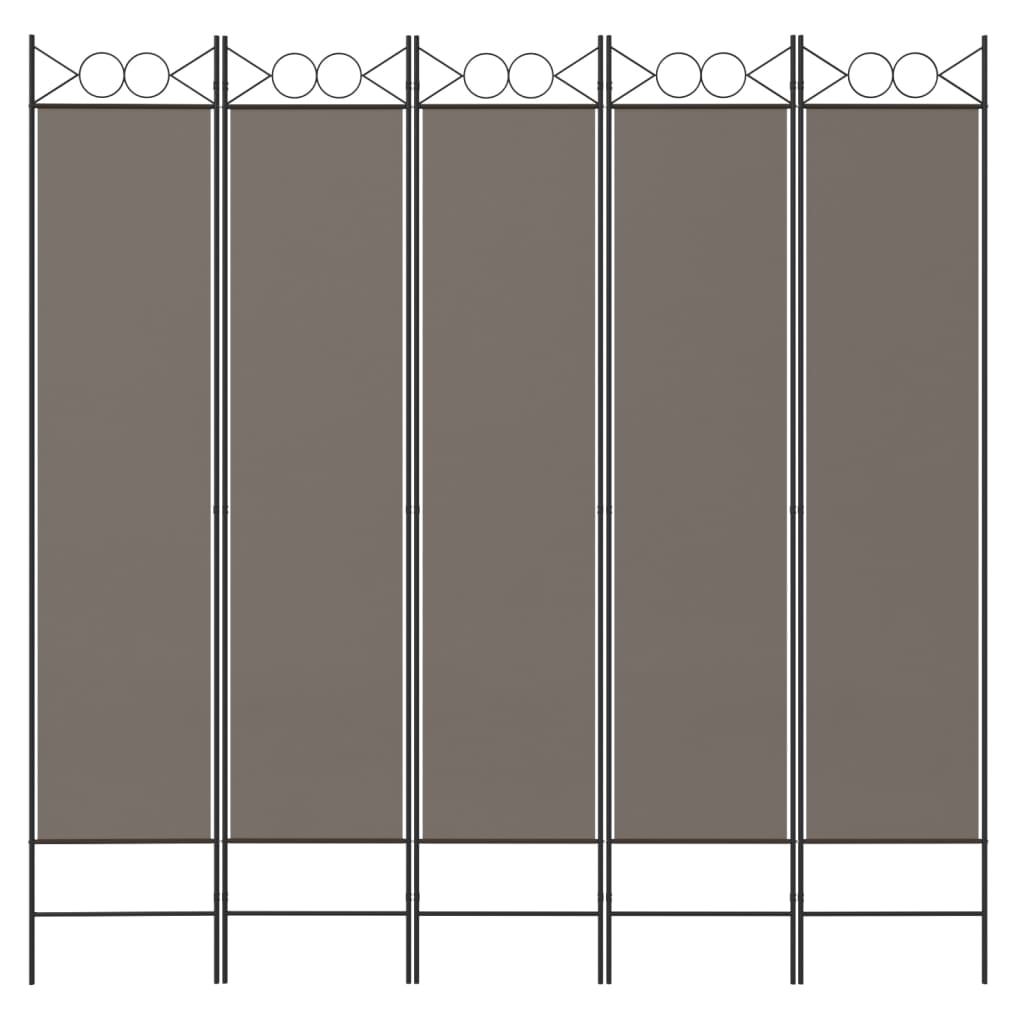 5-Panel Room Divider Anthracite 78.7"x86.6" Fabric