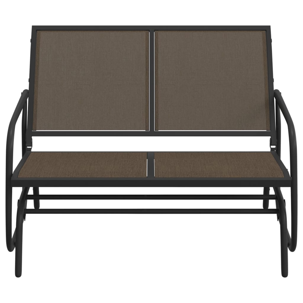 Garden Glider Bench Brown 47.4"x29.9"x34.1" Textilene&Steel