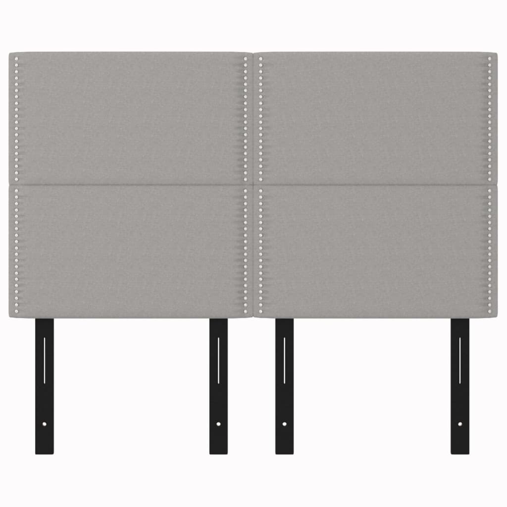 Headboards 4 pcs Light Gray 28.3"x2"x30.7"/34.6" Fabric