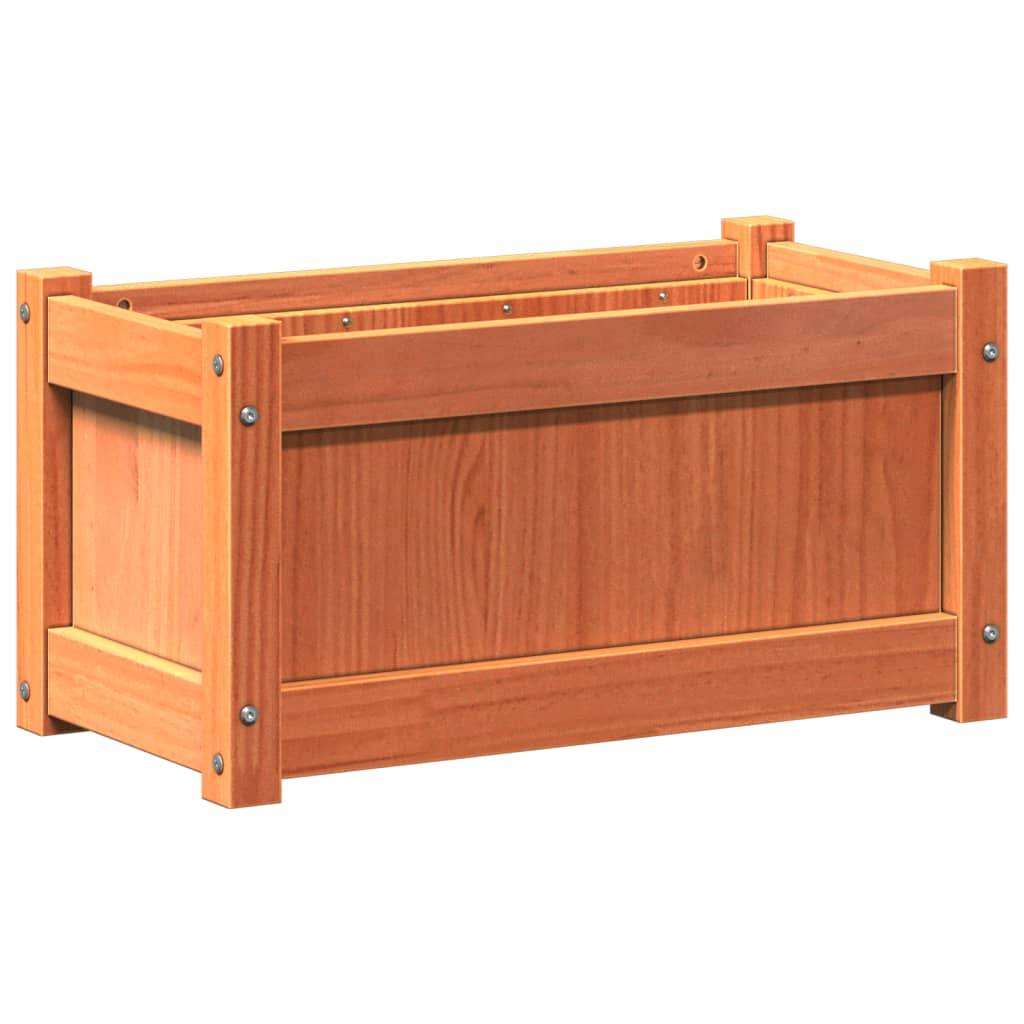 Garden Planter Wax Brown 23.6"x12.2"x12.2" Solid Wood Pine