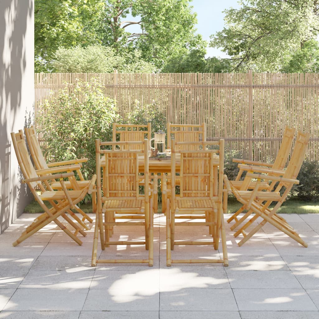 Folding Patio Chairs 8 pcs 20.9"x26"x39" Bamboo