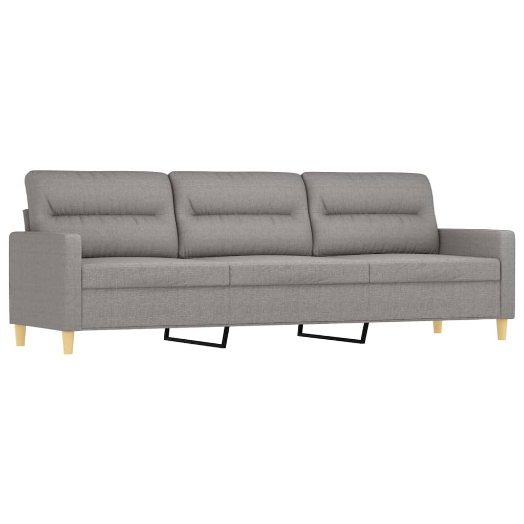 3-Seater Sofa with Pillows&Cushions Light Gray 82.7" Fabric