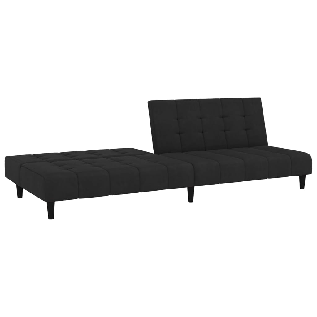 2-Seater Sofa Bed Black Velvet