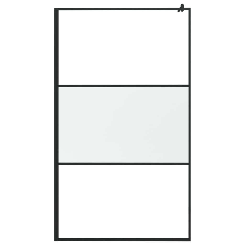 Walk-in Shower Wall with Shelf Black 45.3"x76.8" ESG Glass&Aluminum