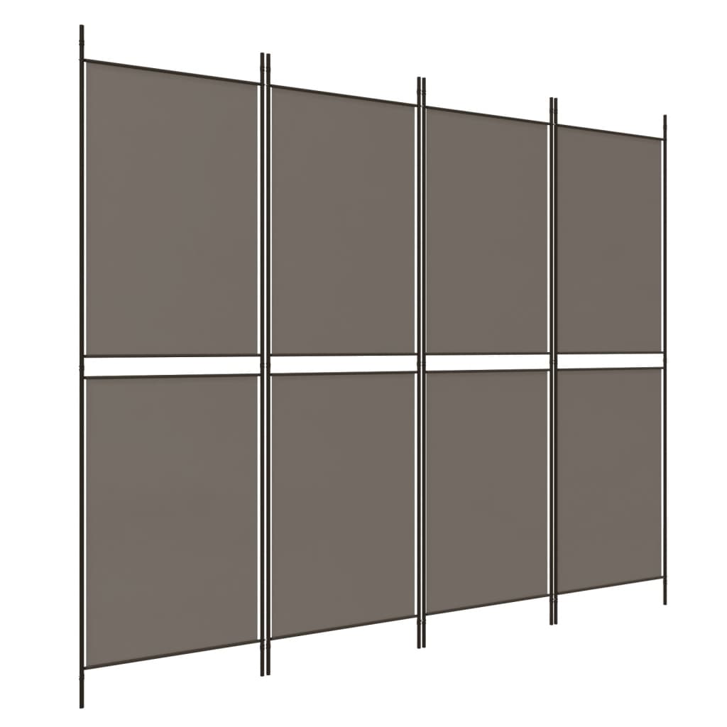 4-Panel Room Divider Anthracite 78.7"x86.6" Fabric