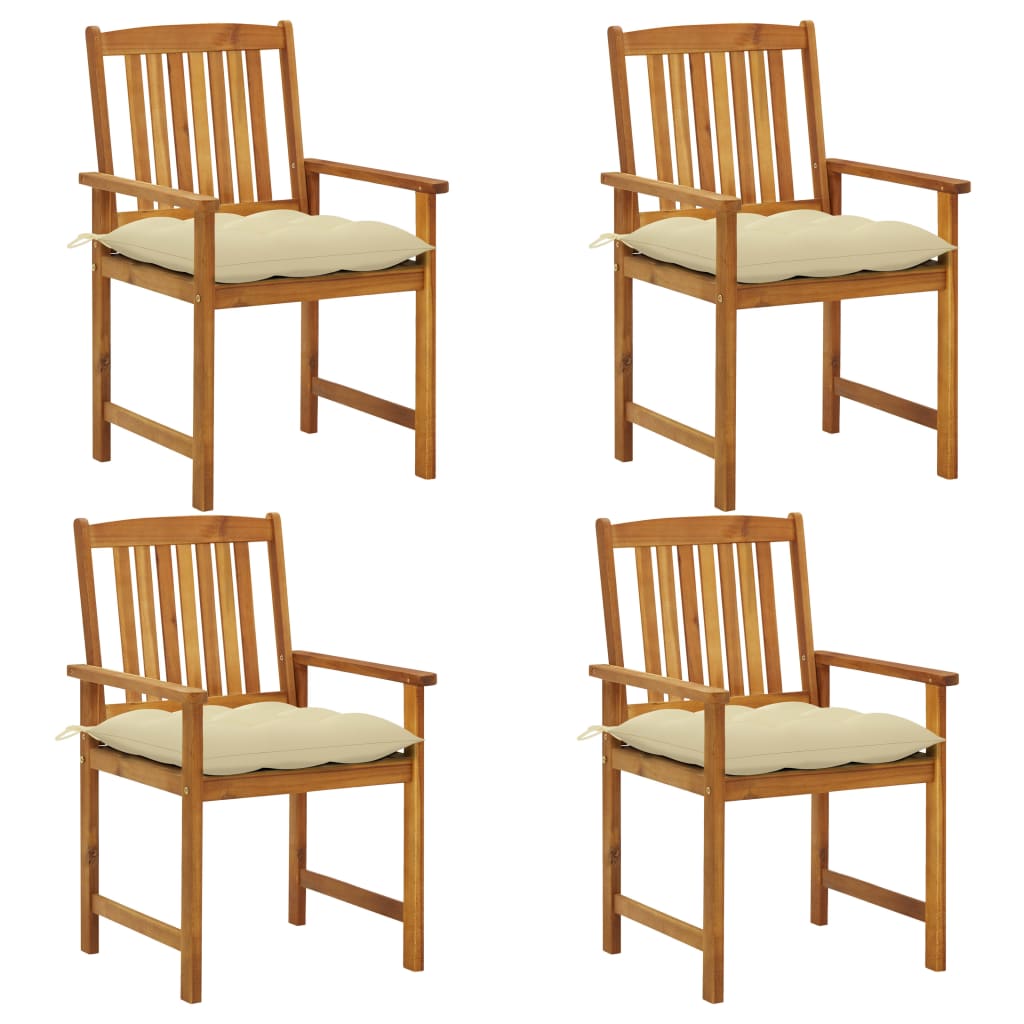 Patio Chairs with Cushions 6 pcs Solid Acacia Wood