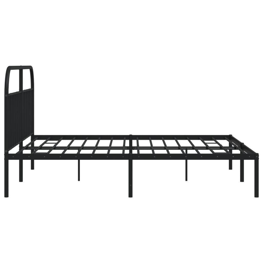 Metal Bed Frame without Mattress with Headboard Black 76"x79.9"