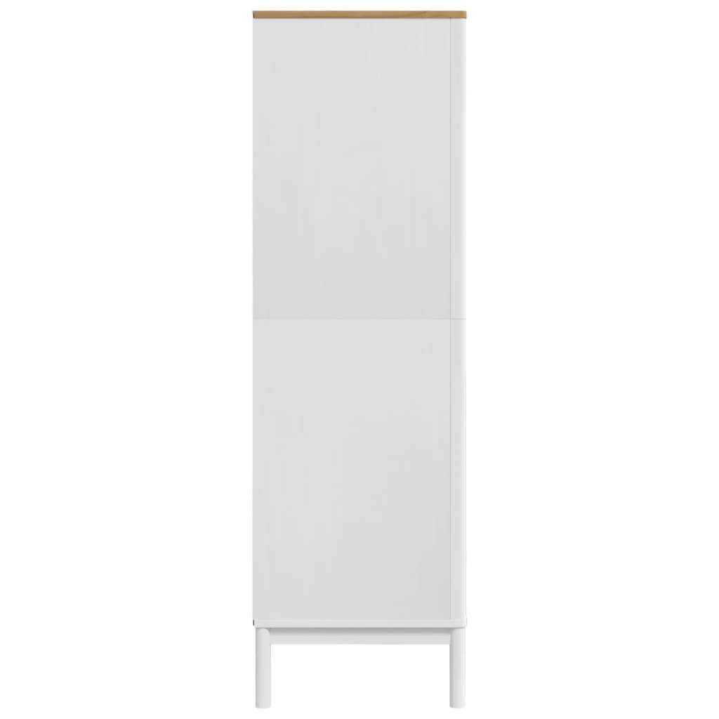 Wardrobe FLORO White 30.3"x20.9"x67.3" Solid Wood Pine