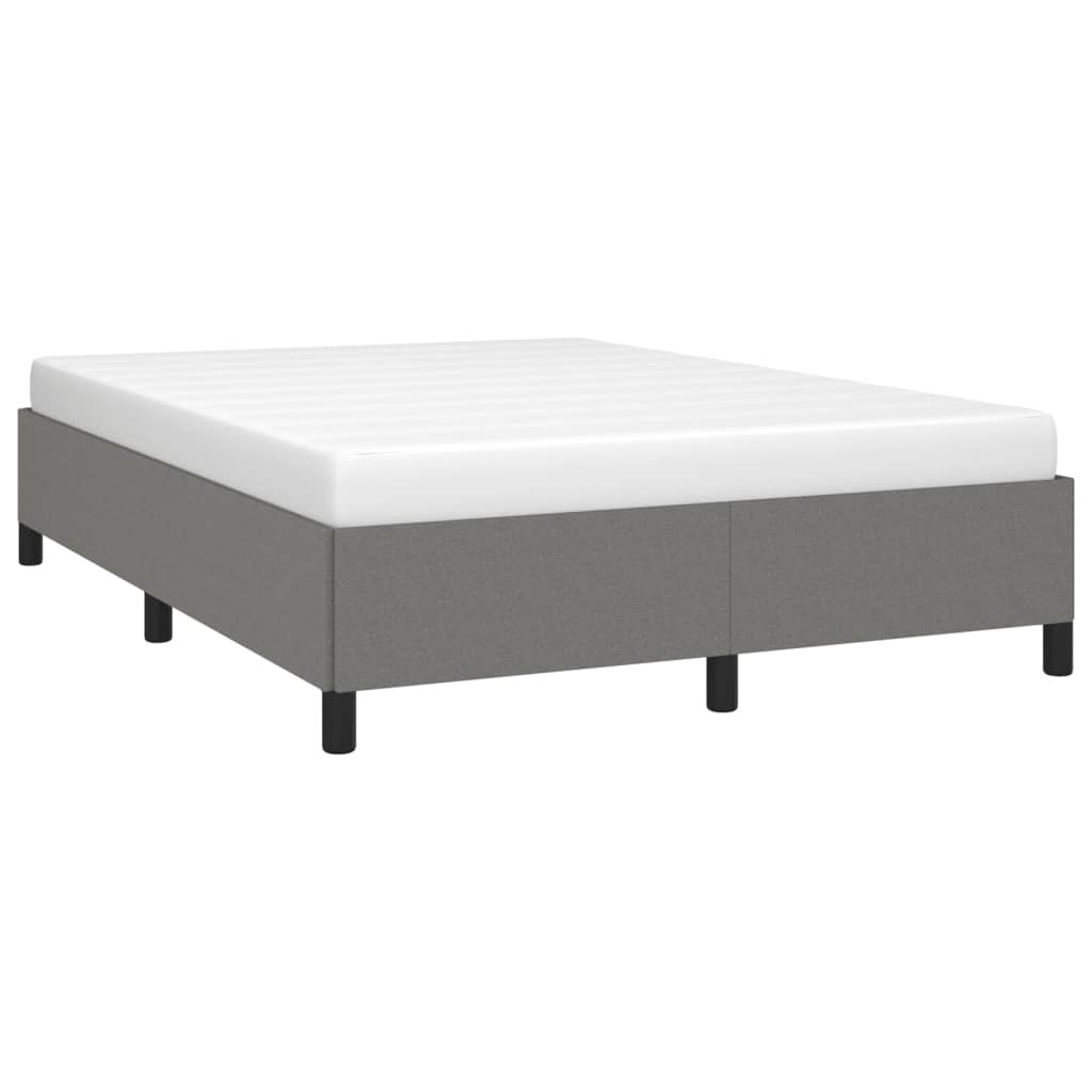 Bed Frame without Mattress Dark Gray 53.9"x74.8" Fabric