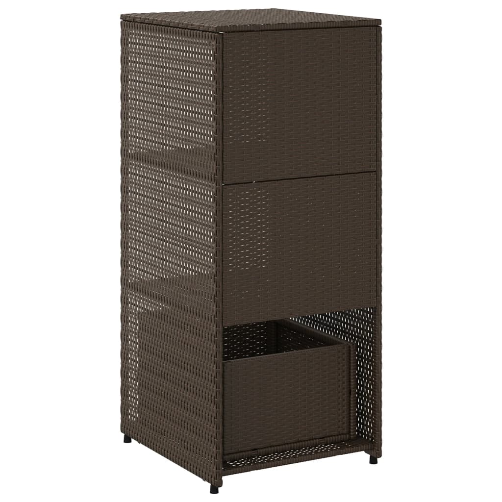 Patio Storage Cabinet Brown 19.7"x21.7"x45.3" Poly Rattan