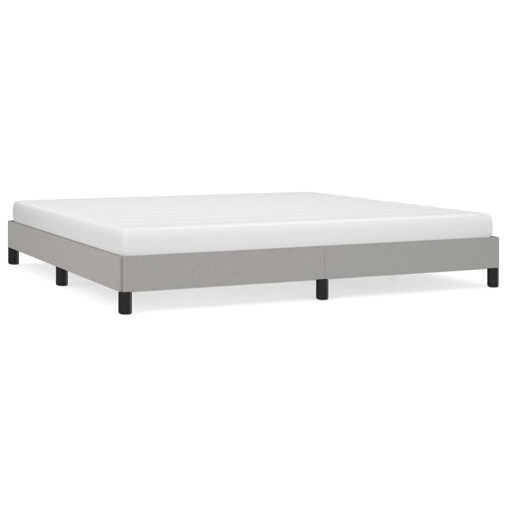 Bed Frame without Mattress Light Gray 76"x79.9" King Fabric