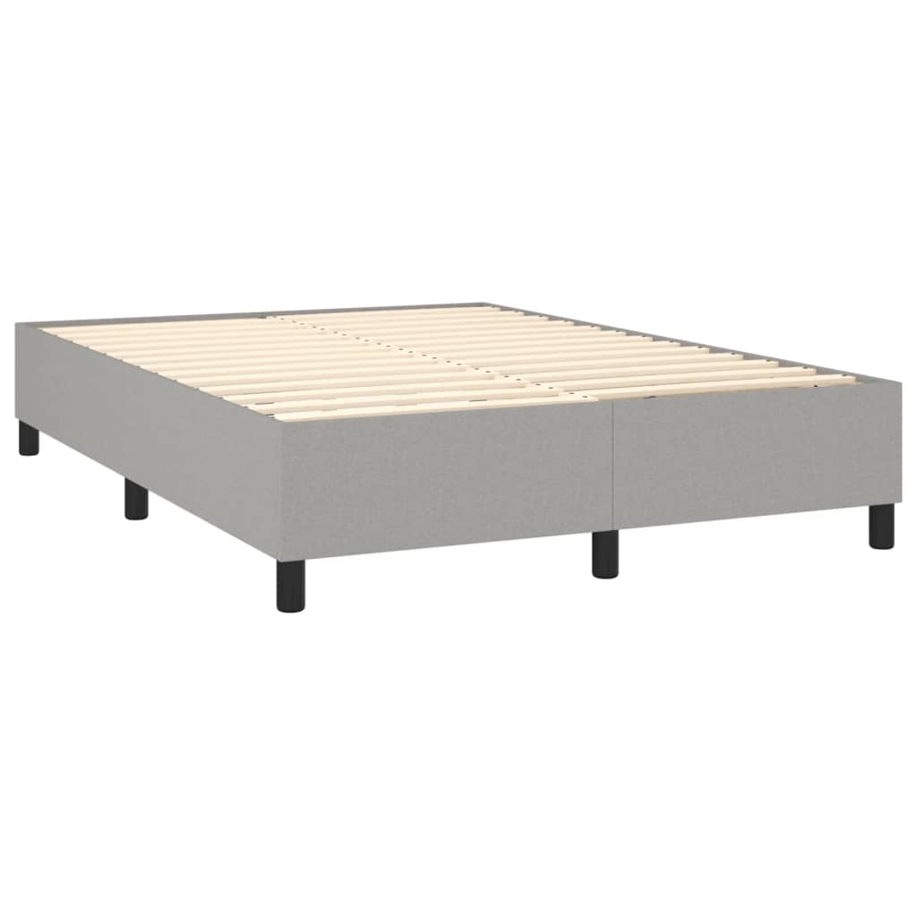 Box Spring Bed with Mattress Light Gray 59.8"x79.9" Queen Fabric