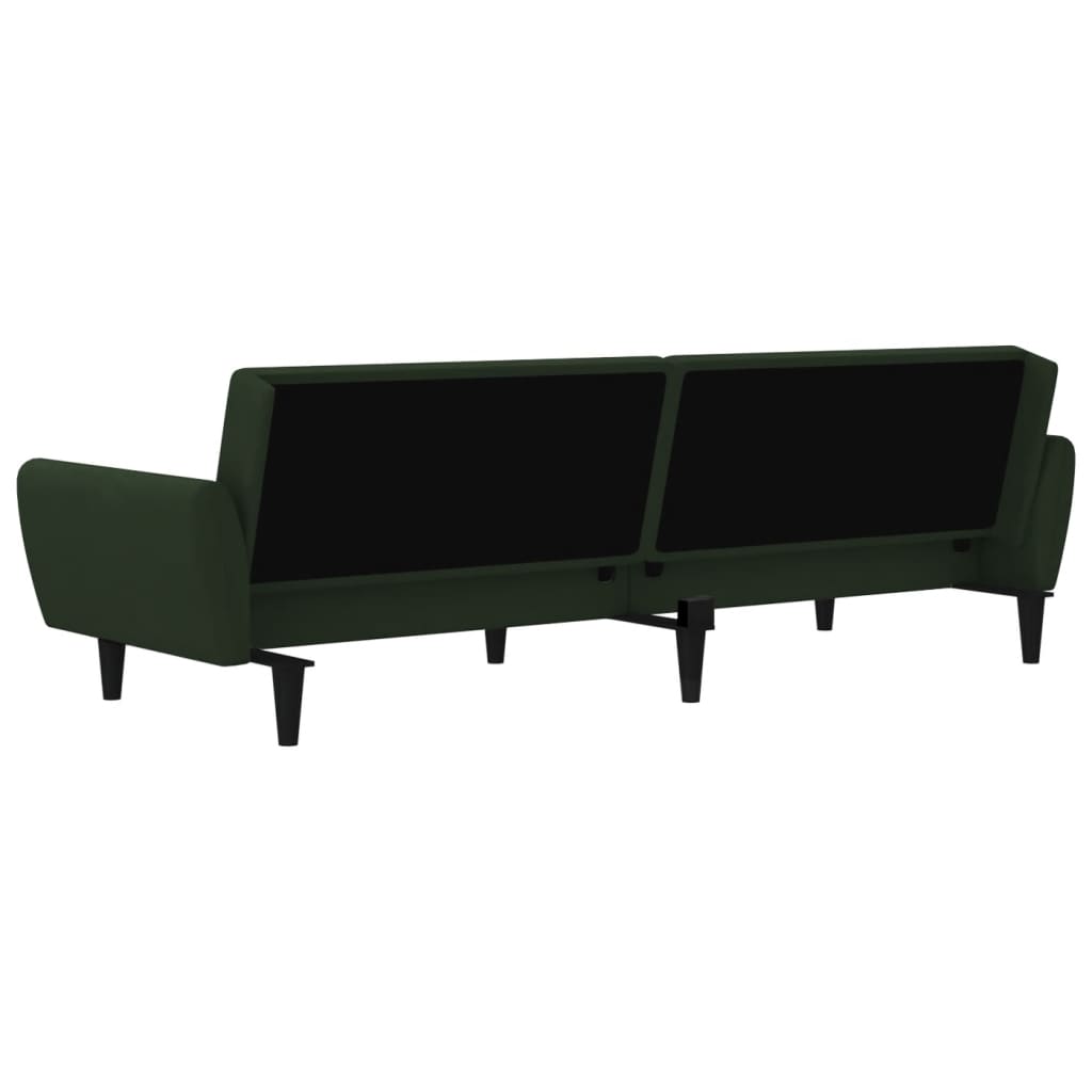 2-Seater Sofa Bed Dark Green Velvet