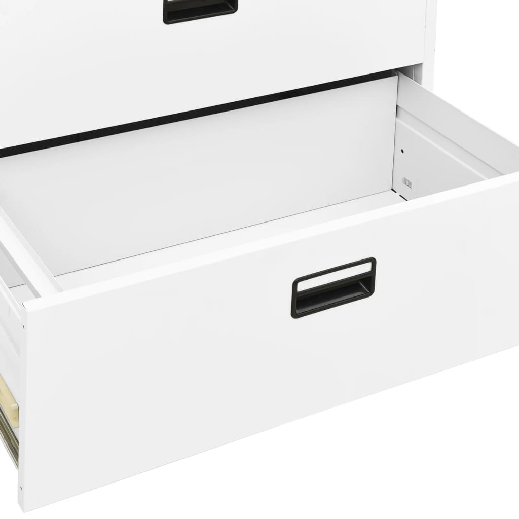 Filing Cabinet White 35.4"x18.1"x64.6" Steel