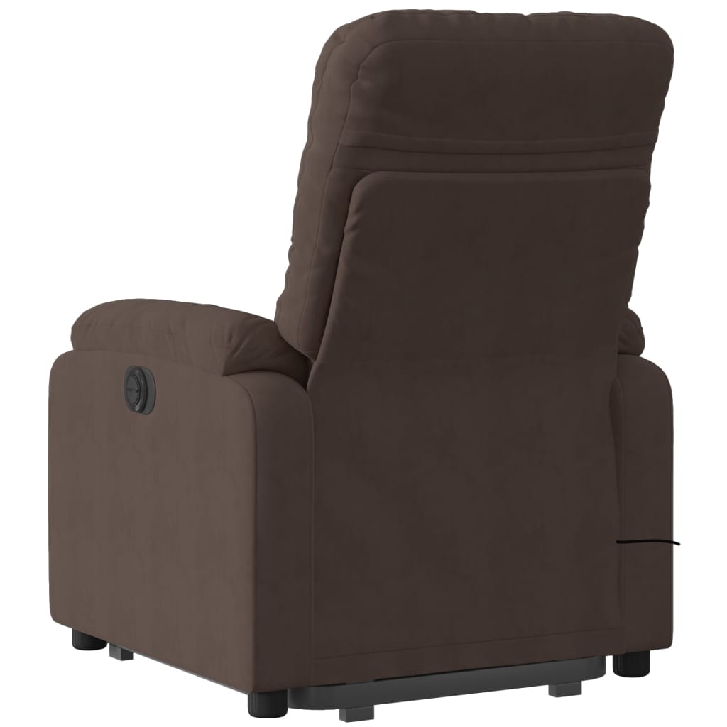 Stand up Massage Recliner Chair Brown Microfiber Fabric