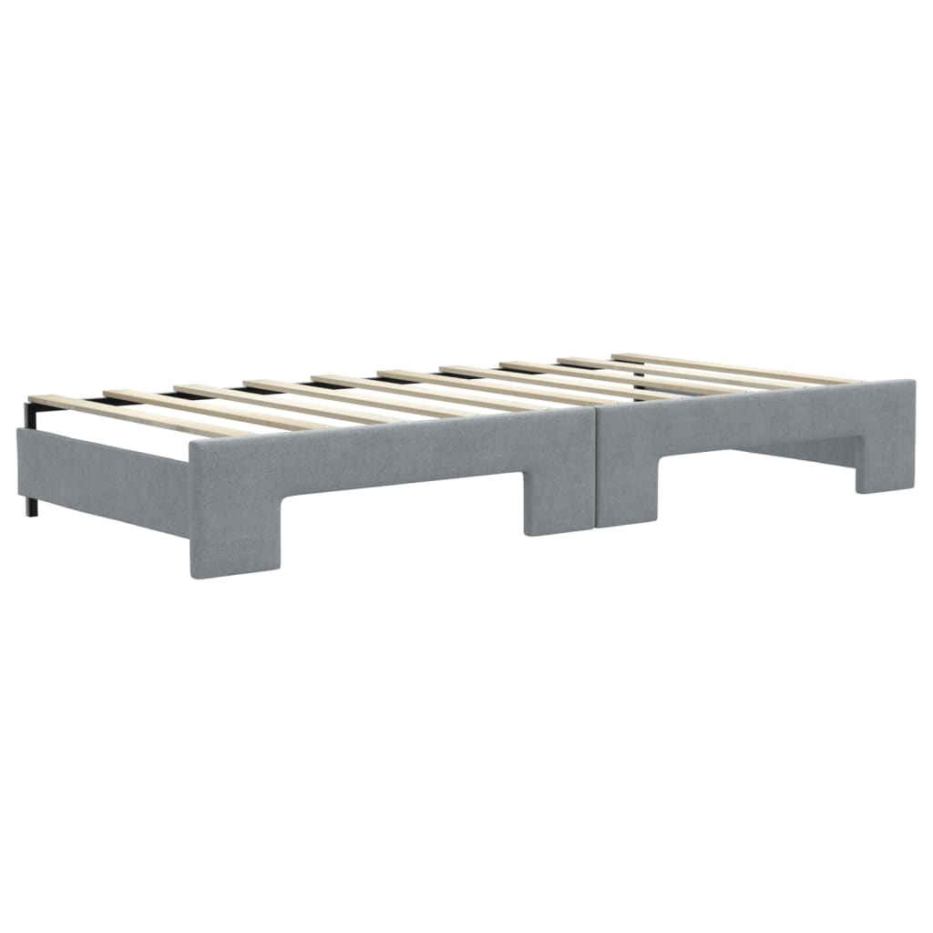 Daybed with Trundle without Mattress Light Gray 39.4"x74.8"