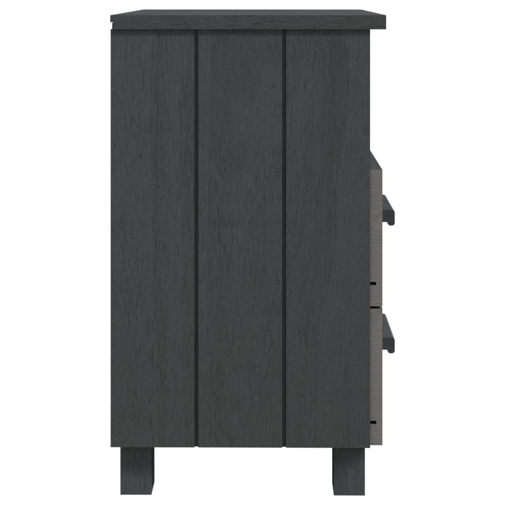 Bedside Cabinets HAMAR 2 pcs Dark Gray 15.7"x13.8"x24.4" Solid Wood