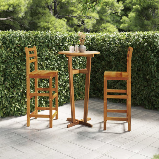 3 Piece Patio Bar Set Solid Wood Acacia