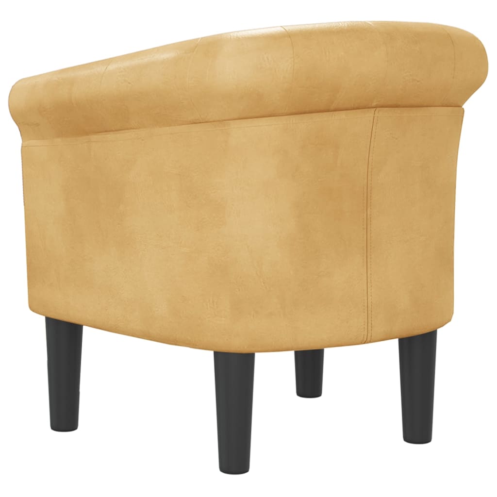 Tub Chair Gold Faux Leather