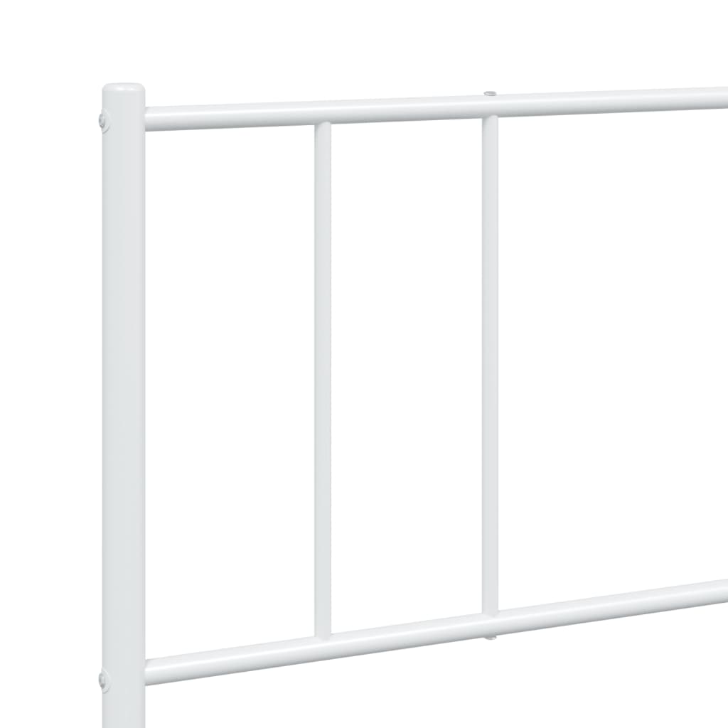 Metal Bed Frame without Mattress with Footboard White 72"x83.9"