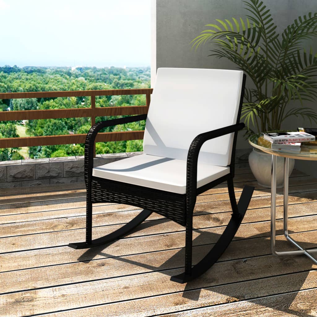 Garden Rocking Chair Poly Rattan Anthracite