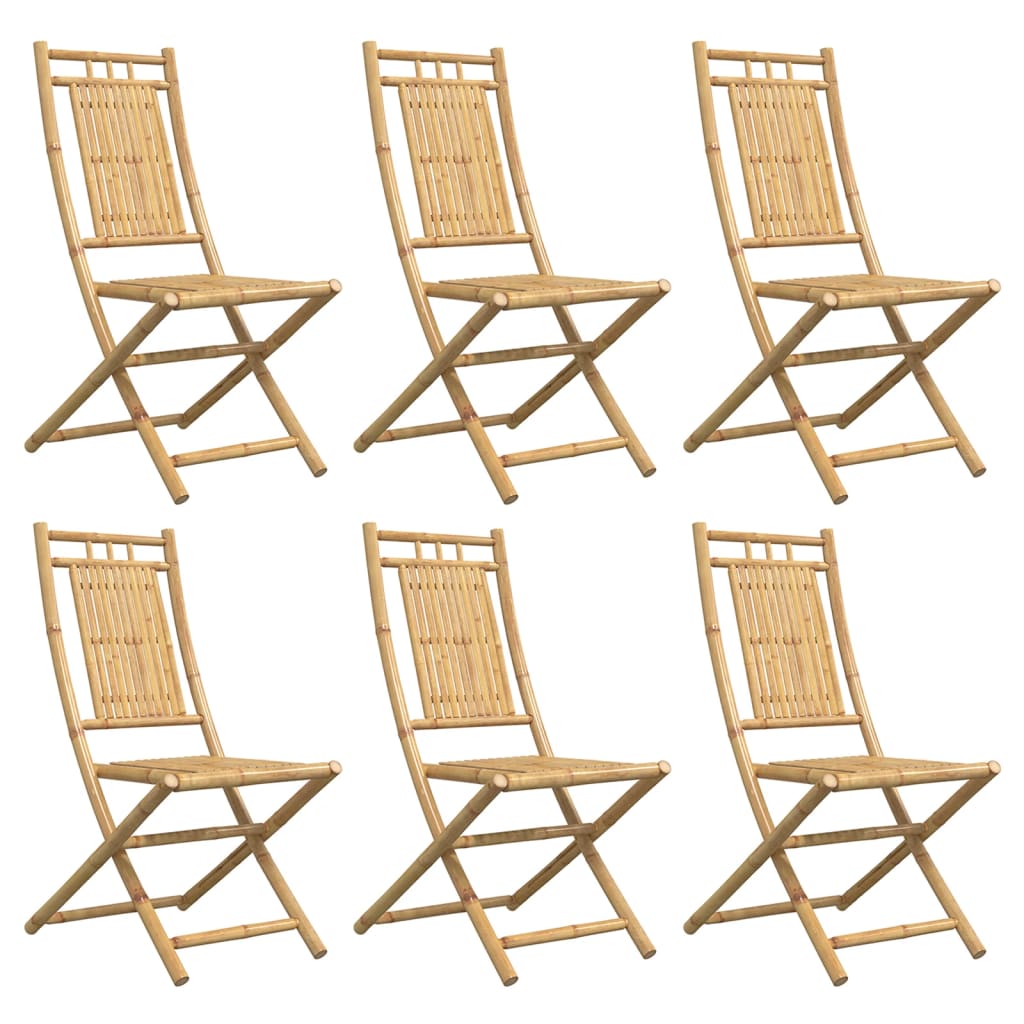 Folding Patio Chairs 6 pcs 18.1"x26"x39" Bamboo