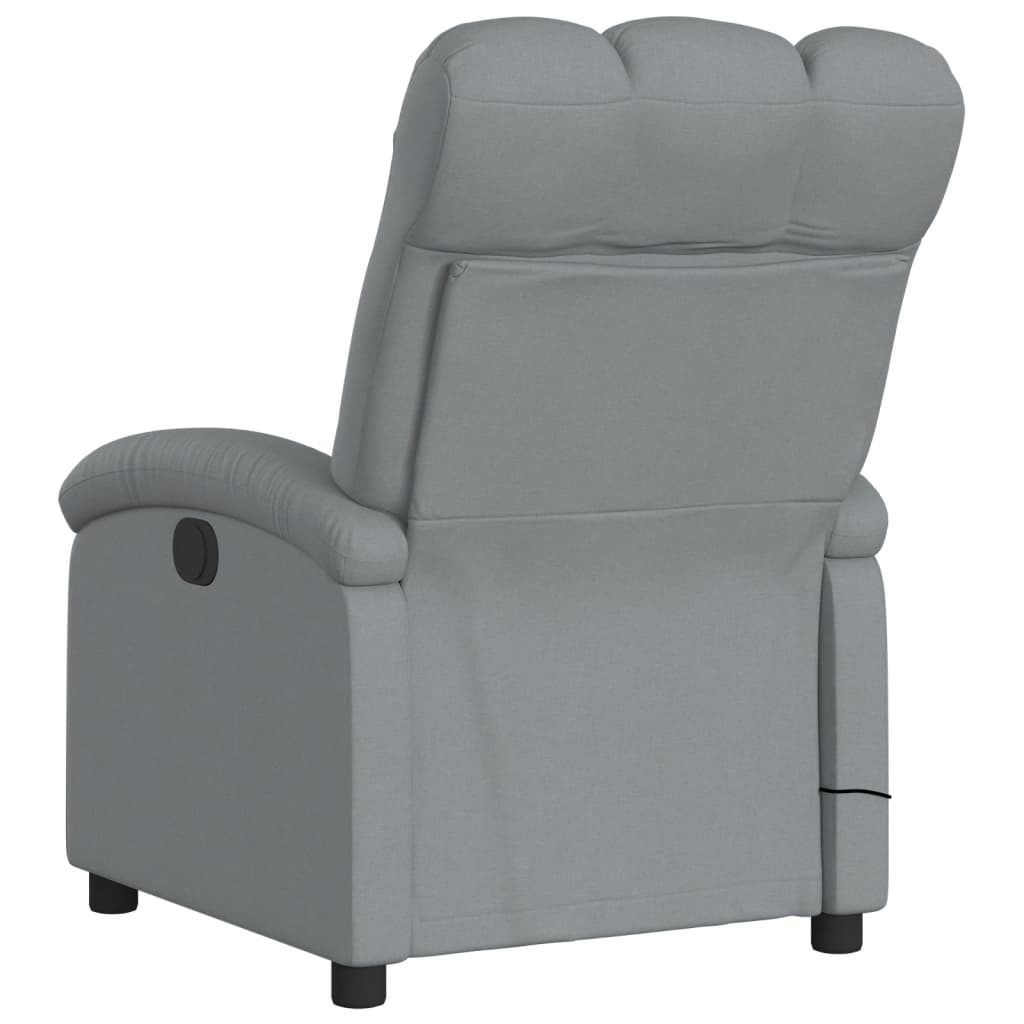 Massage Recliner Chair Light Gray Fabric