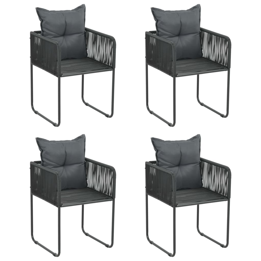 5 Piece Patio Dining Set Black