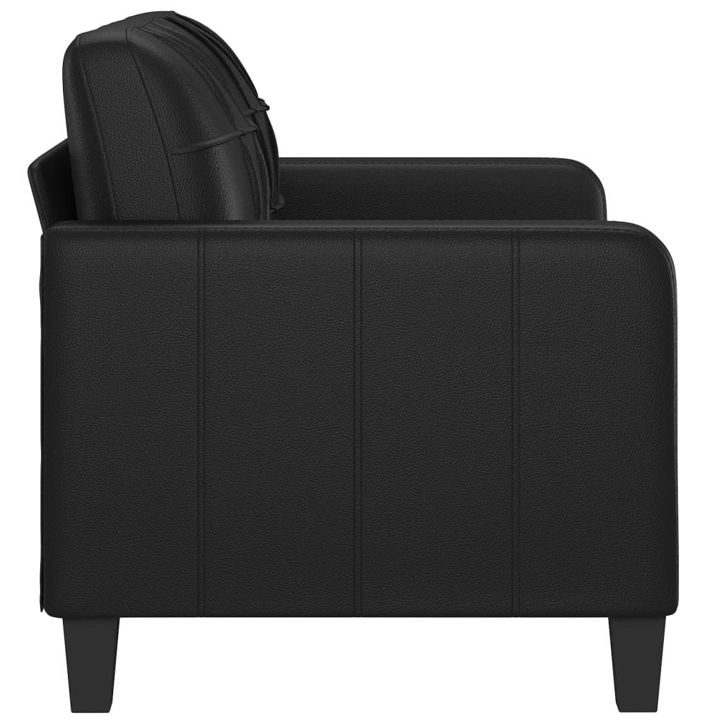 2-Seater Sofa Black 47.2" Faux Leather