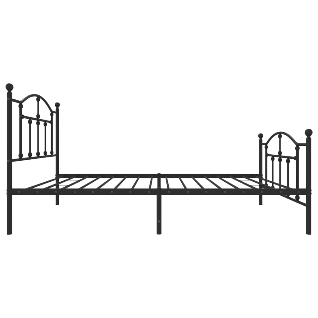 Metal Bed Frame without Mattress with Footboard Black 39.4"x74.8"