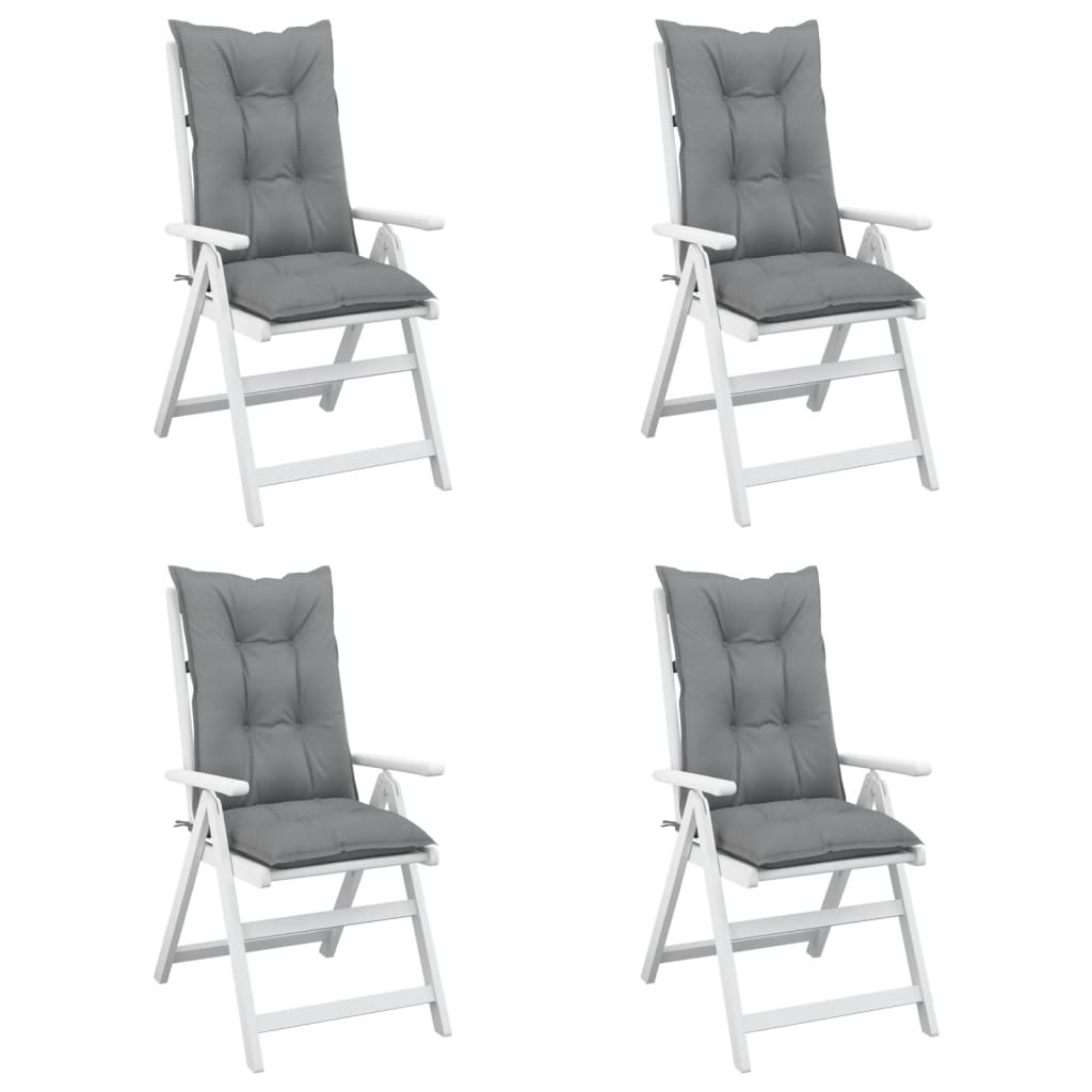 Garden Highback Chair Cushions 4 pcs Gray 47.2"x19.7"x2.8" Fabric