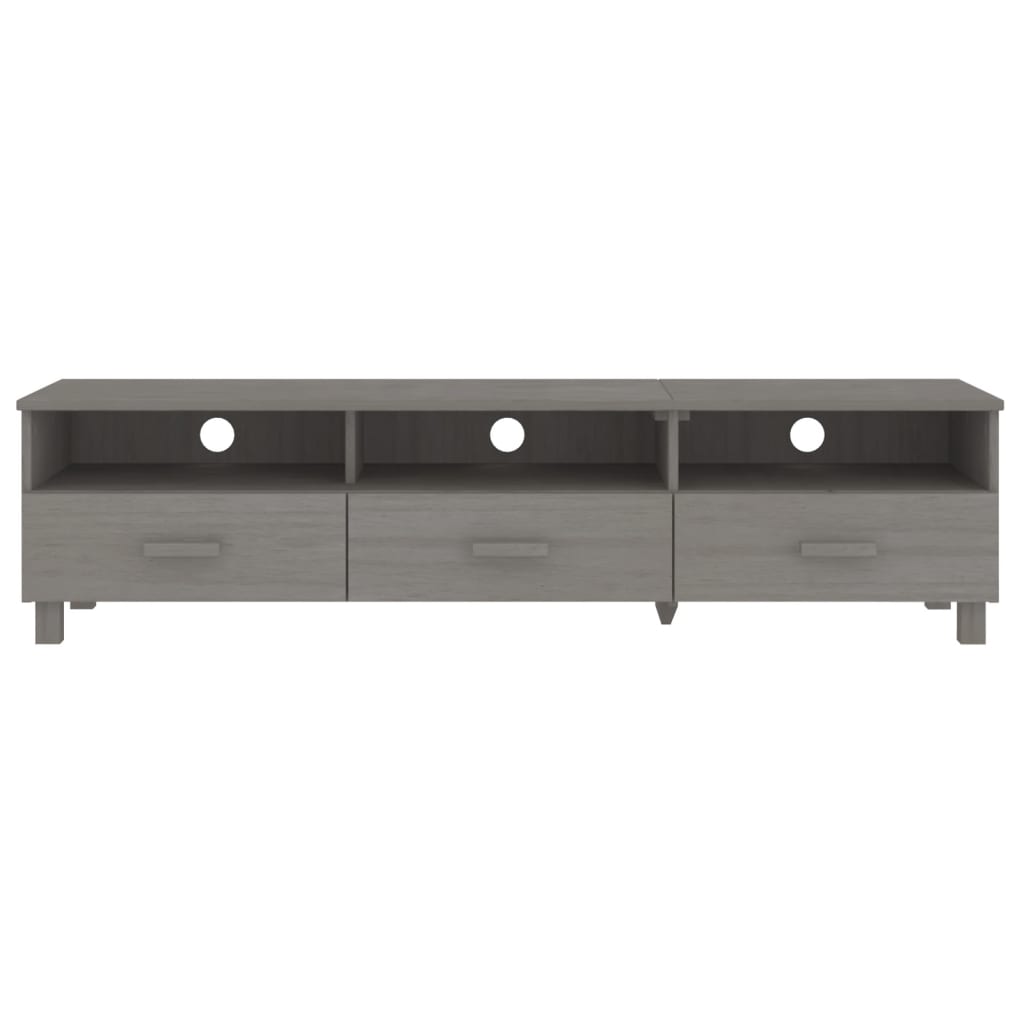 TV Stand HAMAR Light Gray 62.2"x15.7"x15.7" Solid Wood Pine