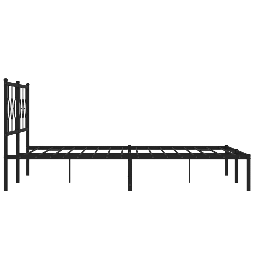 Metal Bed Frame without Mattress with Headboard Black 76"x79.9"