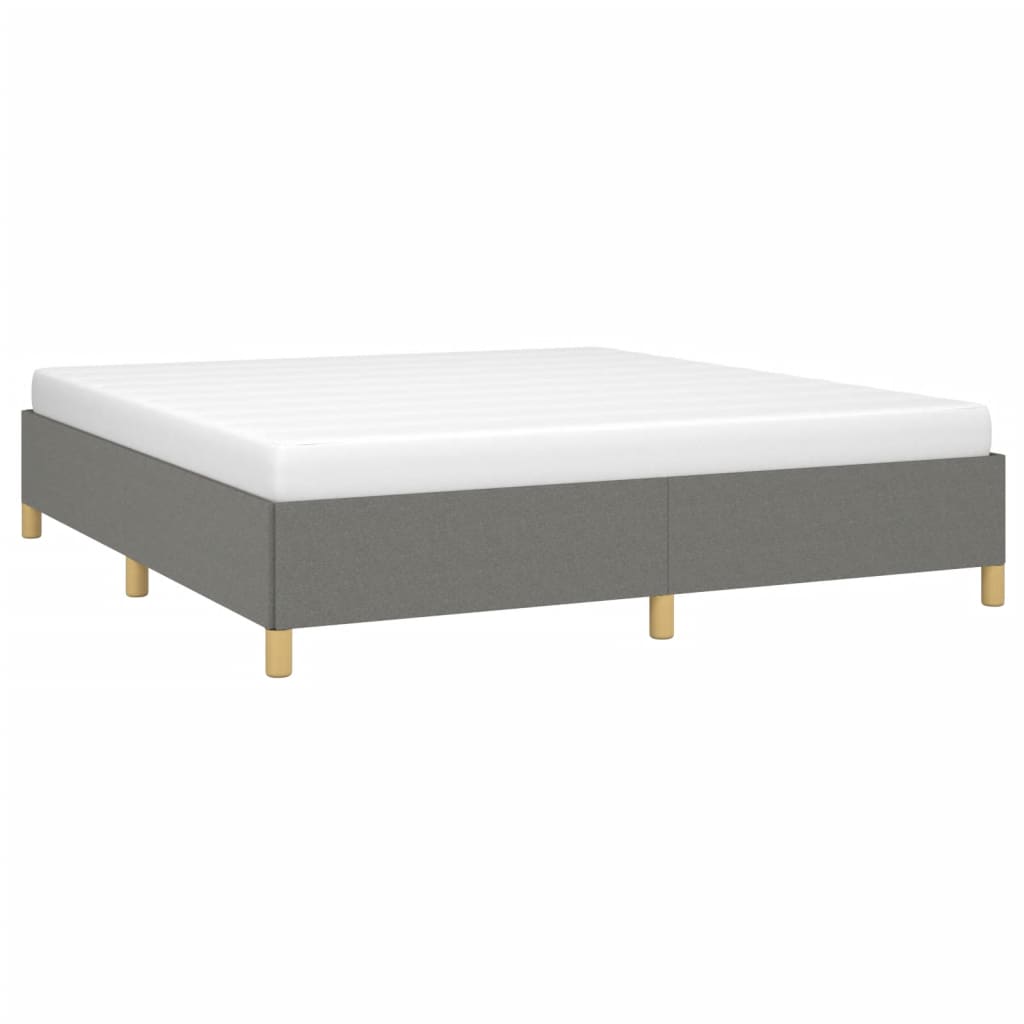 Bed Frame without Mattress Dark Gray California King Fabric