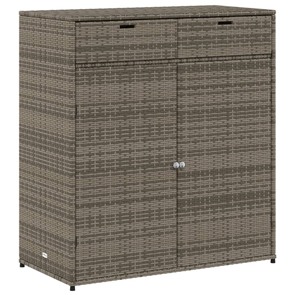 Patio Storage Cabinet Gray 41.3"x21.7"x44.5" Poly Rattan