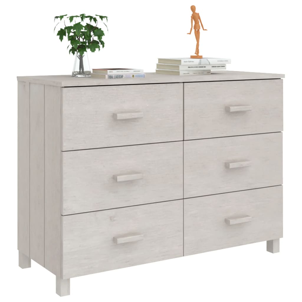 Sideboard HAMAR White 44.5"x15.7"x31.5" Solid Wood Pine