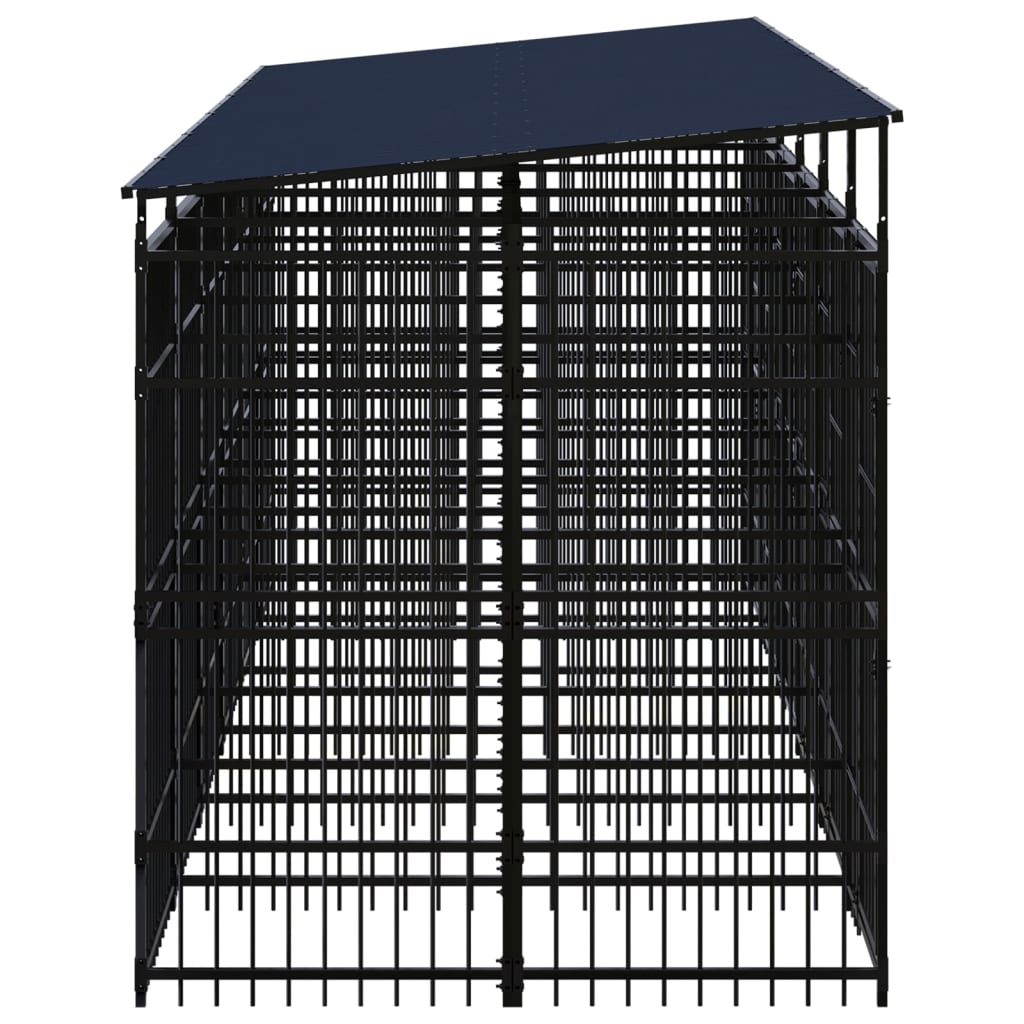 Outdoor Dog Kennel with Roof Steel 119 ft��