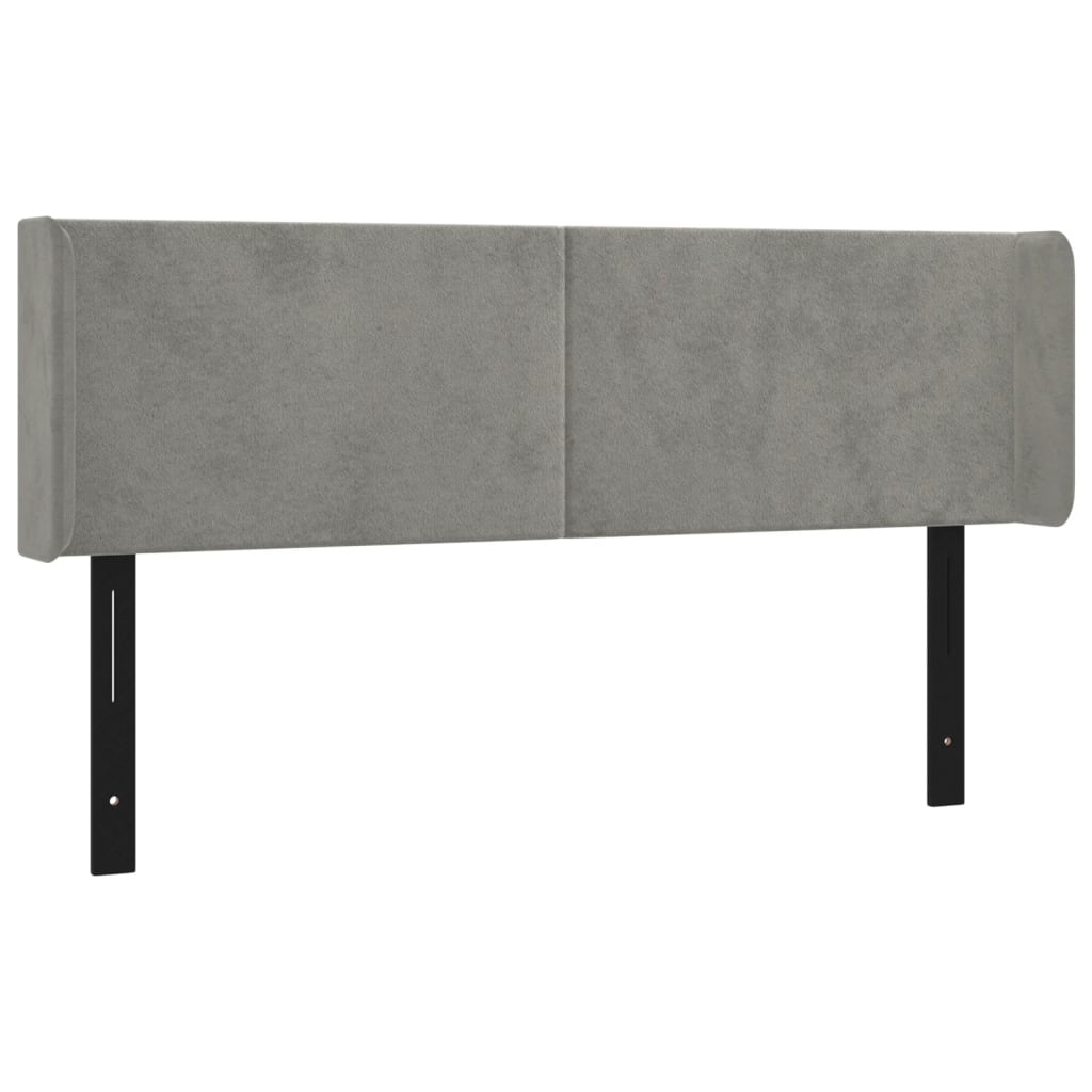 Headboard with Ears Light Gray 57.9"x6.3"x30.7"/34.6" Velvet