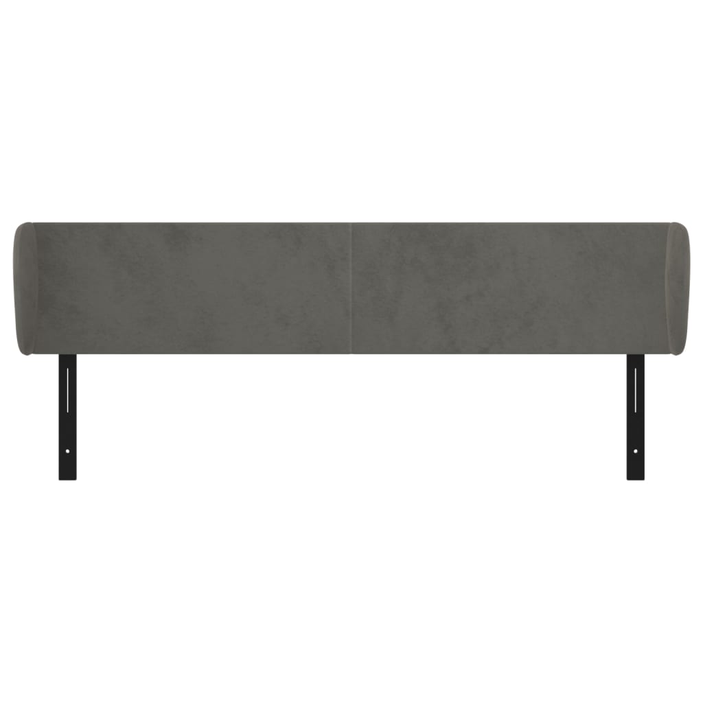 Headboard with Ears Dark Gray 64.2"x9.1"x30.7"/34.6" Velvet