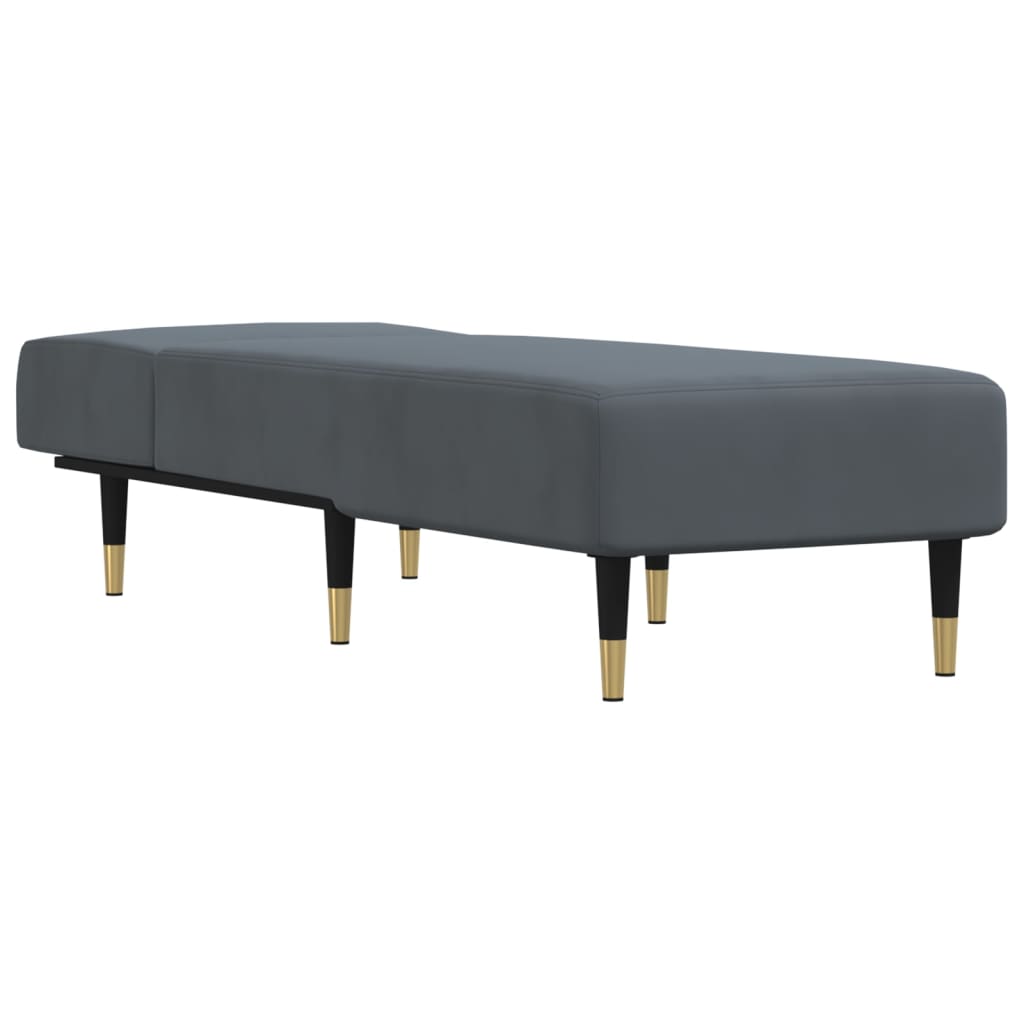 Chaise Longue Dark Gray Velvet