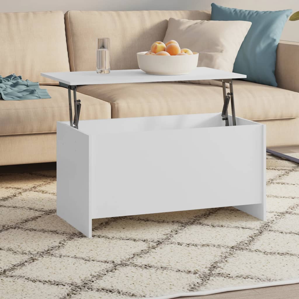 Coffee Table High Gloss White 40.2"x21.9"x20.7" Engineered Wood