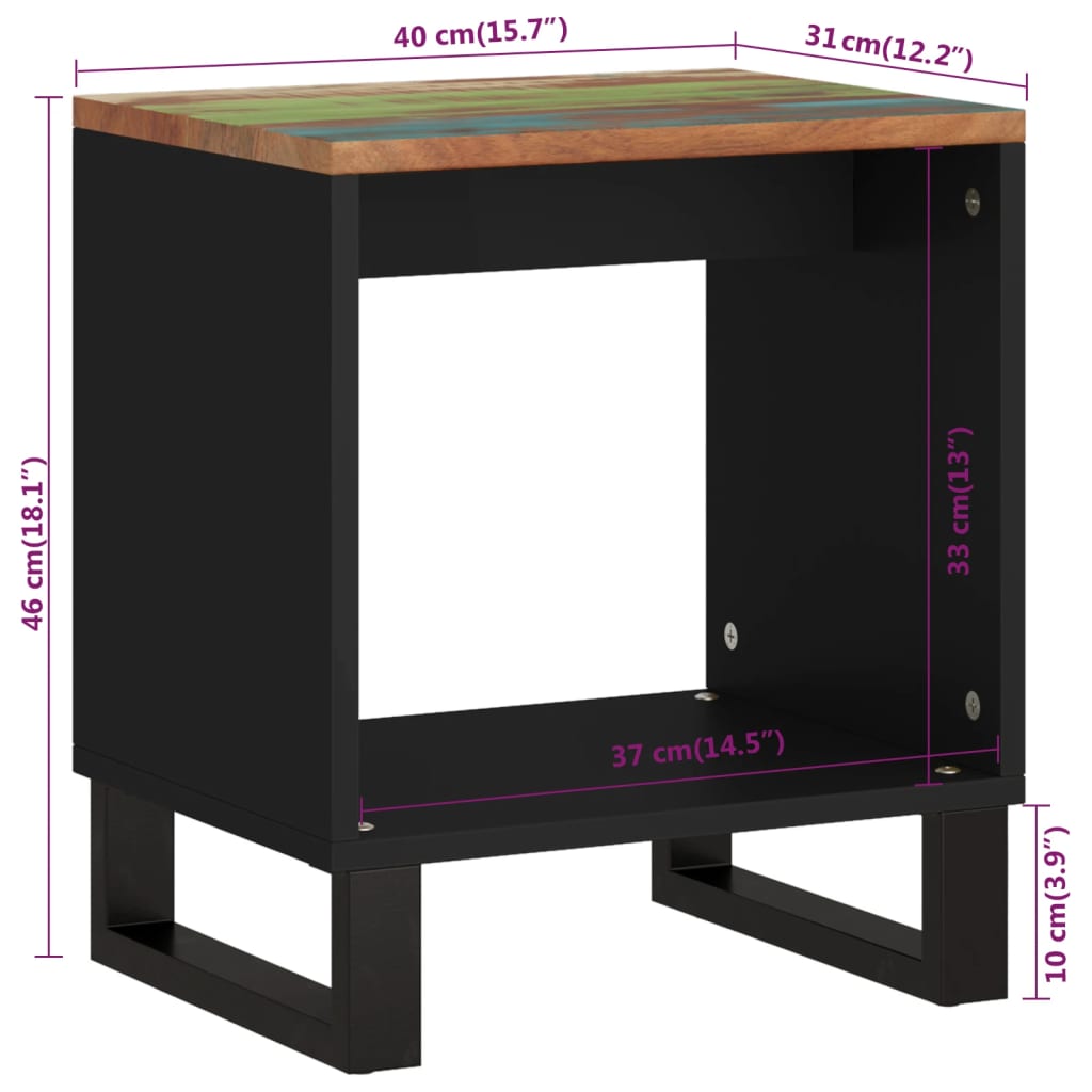 Coffee Table 15.7"x12.2"x18.1" Solid Wood Reclaimed&Engineered Wood