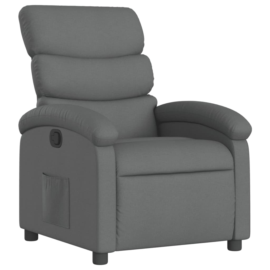 Recliner Chair Dark Gray Fabric