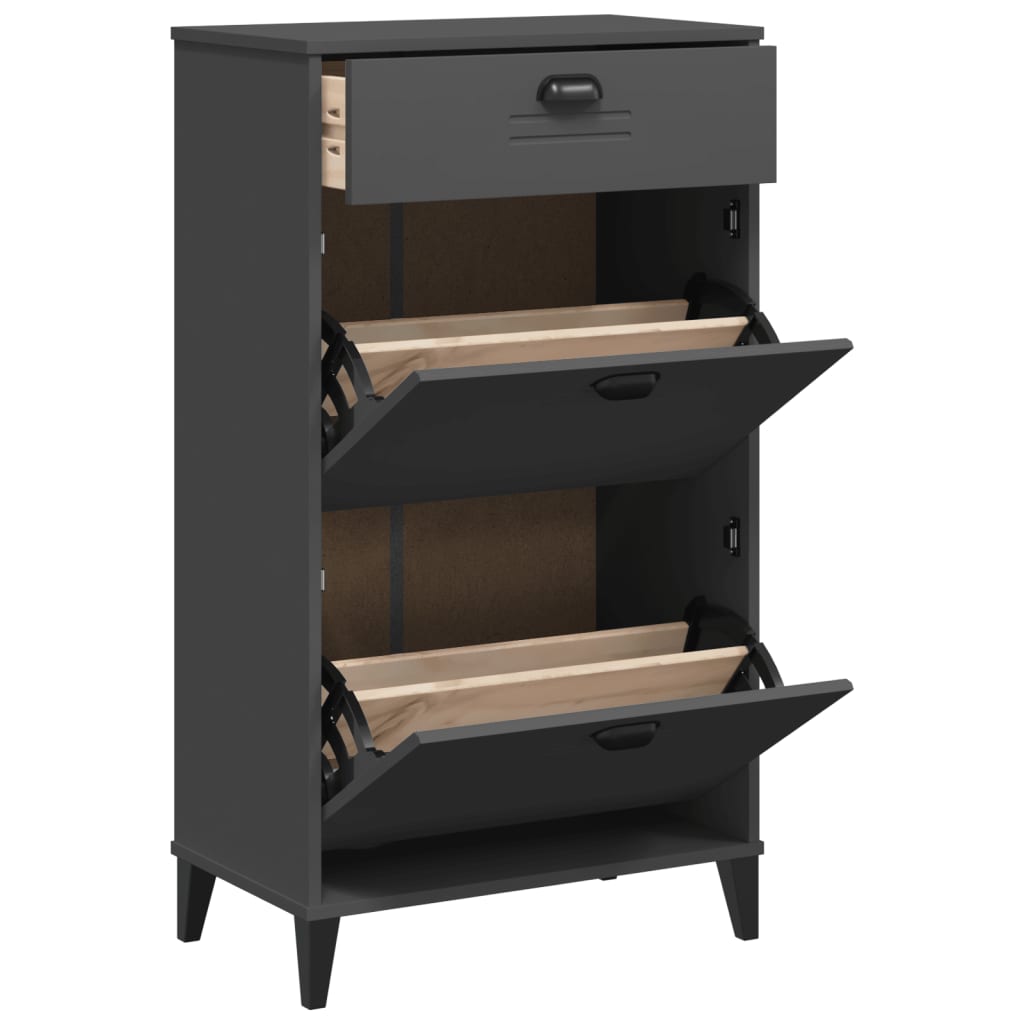 Shoe Cabinet VIKEN Anthracite Gray Engineered Wood