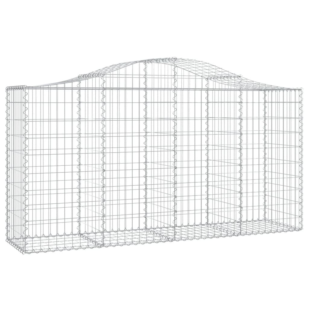 Arched Gabion Baskets 4 pcs 78.7"x19.7"x39.4"/47.2" Galvanized Iron